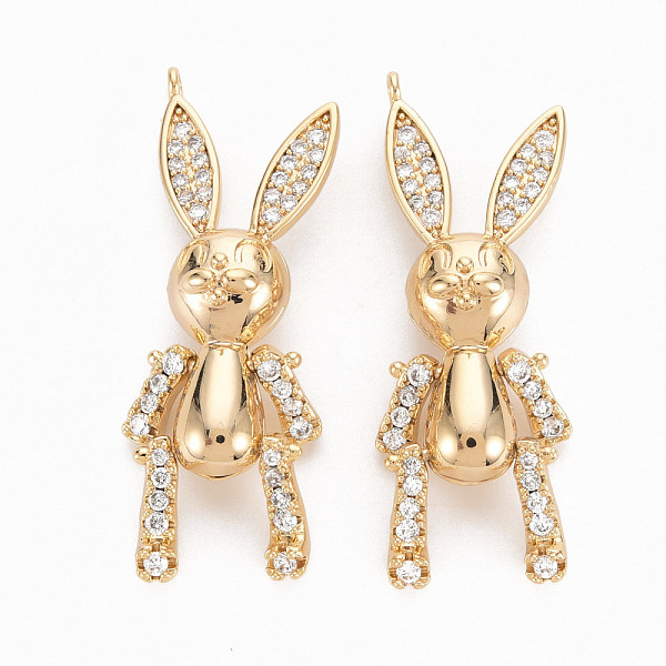 

PandaHall Brass Micro Pave Clear Cubic Zirconia Pendants, Nickel Free, Rabbit, Real 18K Gold Plated, 33x13x7mm, Hole: 1.4mm Brass+Cubic...