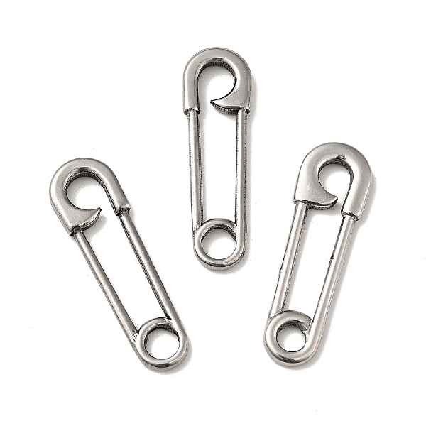 

PandaHall Tibetan Style 304 Stainless Steel Linking Rings, Safety Pin Shape, Antique Silver, 31x9x2.5mm 304 Stainless Steel Others