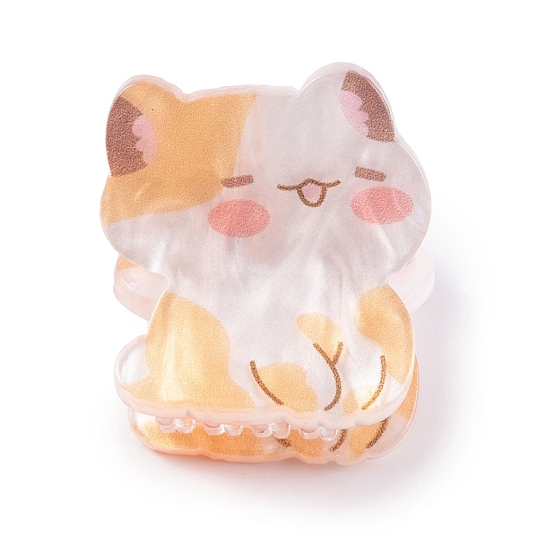 

PandaHall Cute Mini Animal Acrylic Claw Hair Clips, Hair Accessories for Girls, Cat Shape, 25x25x28mm Acrylic Cat Shape
