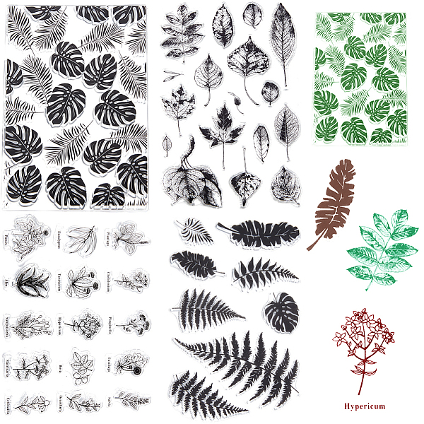 

PandaHall CRASPIRE 4Pcs 4 Styles Plant Clear Silicone Stamps, for DIY Scrapbooking, Photo Album Decorative, Cards Making, Mixed Shapes...