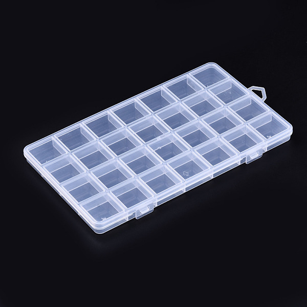 

PandaHall Polypropylene(PP) Bead Storage Containers, 28 Compartments Organizer Boxes, with Hinged Lid, Rectangle, Clear, 22.5x13.3x1.4cm...