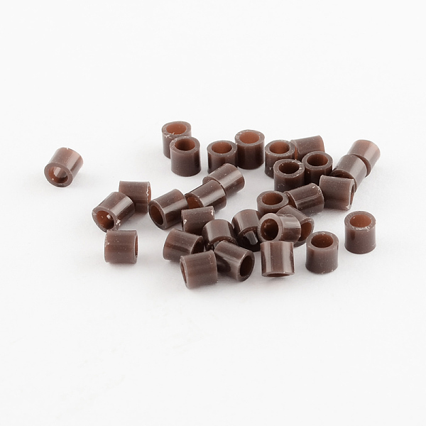 

PandaHall PE Fuse Beads, DIY Melty Beads, Tube, Coconut Brown, 5x5mm, Hole: 3mm Plastic Tube Brown