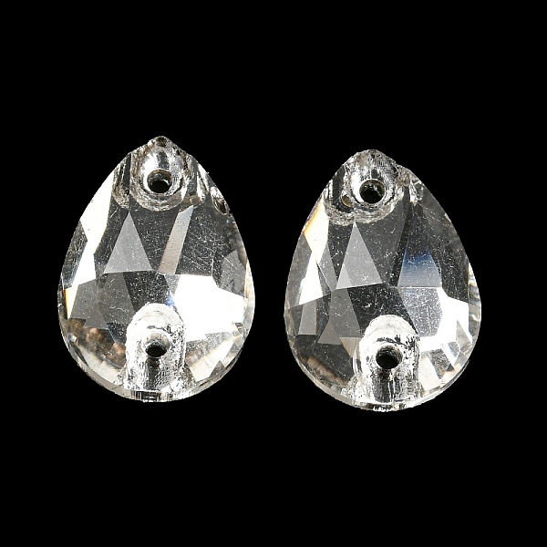 

PandaHall Glass Connector Charms, Faceted, Teardrop Links, Clear, 14x10x4mm, Hole: 1mm Glass Teardrop Clear