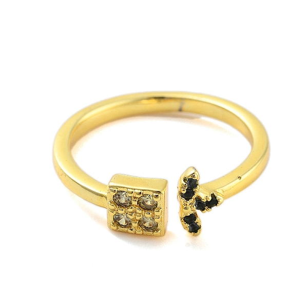 Square Cubic Zirconia Open Cuff Rings