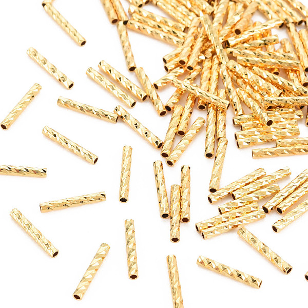 

PandaHall Rack Plating Brass Beads, Nickel Free, Tube, Real 18K Gold Plated, 10x1.5mm, Hole: 1mm Brass Tube
