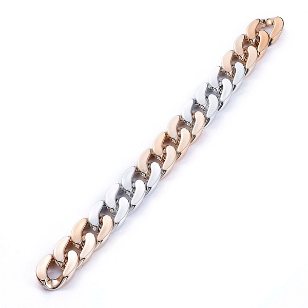 

PandaHall Handmade CCB Plastic Curb Chains, Cuban Link Chains, Unwelded, for Men's Jewelry Making, Platinum & Rose Gold, Link: 30x20.5x6mm...