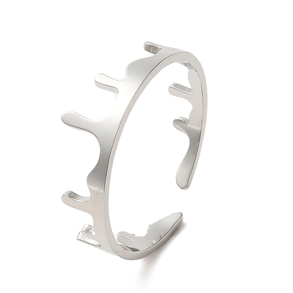 

PandaHall 304 Stainless Steel Open Cuff Ring, Crown, Stainless Steel Color, US Size 8 1/2(18.5mm) 304 Stainless Steel Crown