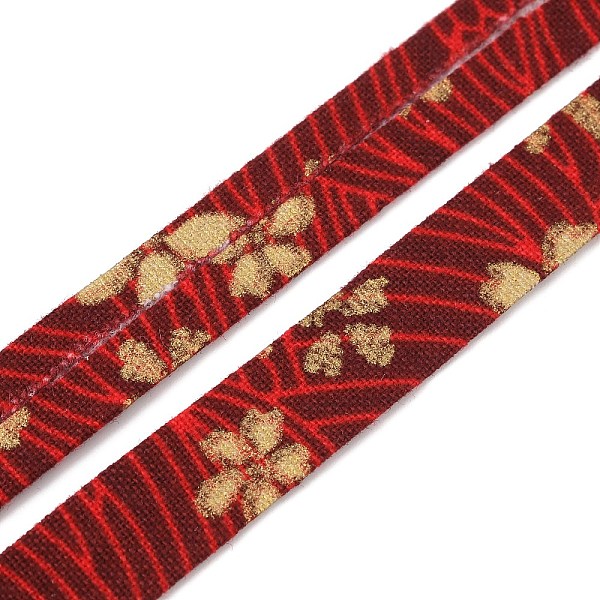 

PandaHall Polyester Ribbons, Garment Accessories, Red, Flower Pattern, 3/8 inch(10.5mm), 5 Yards/roll. Polyester Flower Red