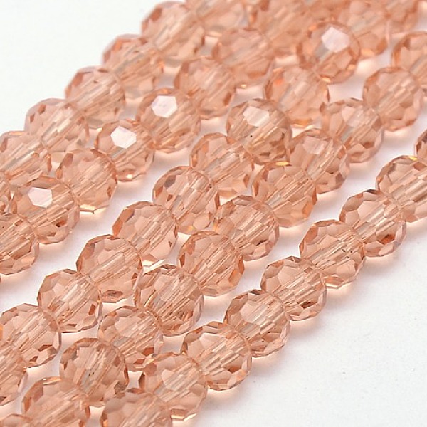 

PandaHall Glass Beads Strands, Faceted(32 Facets), Round, Light Salmon, 6mm, Hole: 1.2mm, about 88~91pcs/strand, 19.49 inch~20.08 inch...