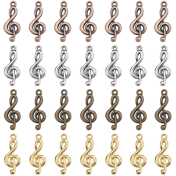 

PandaHall SUNNYCLUE 80Pcs 4 Colors Tibetan Style Alloy Treble Clef Pendants, Cadmium Free & Nickel Free & Lead Free, Musical Note, Mixed...