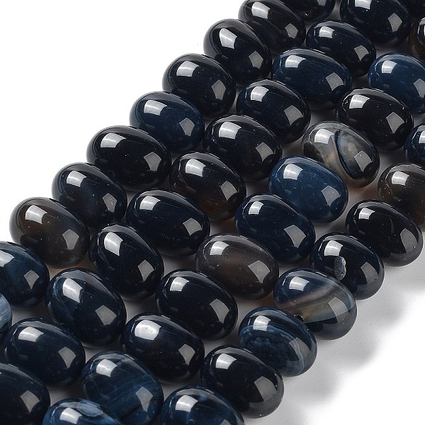 

PandaHall Natural Agate Beads Strands, Dyed & Heated, Egg, Prussian Blue, 15~17x11~12mm, Hole: 1.6mm, about 14~15pcs/strand, 6.69~6.89 inch...