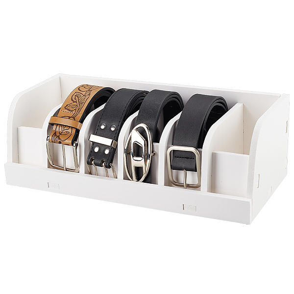 

PandaHall PH Belt Storage Holder, 6 Compartments Belt Container Organizer White Belt Display Case Belt Organizer for Closet and Drawer Belt...