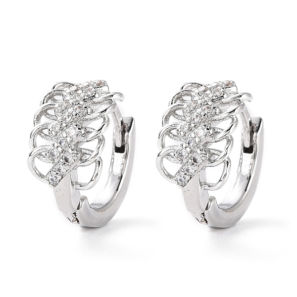 

PandaHall Leaf Clear Cubic Zirconia Small Hoop Earrings for Women, Cadmium Free & Lead Free, Platinum, 14x7.5mm, Pin: 0.8mm Cubic Zirconia...