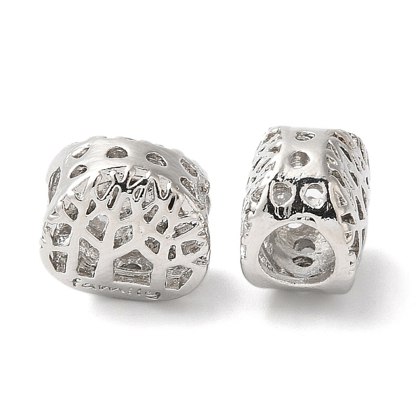

PandaHall Rack Plating Alloy European Beads, Cadmium Free & Nickel Free & Lead Free, Large Hole Beads, Oval with Tree of Life & Word Family...
