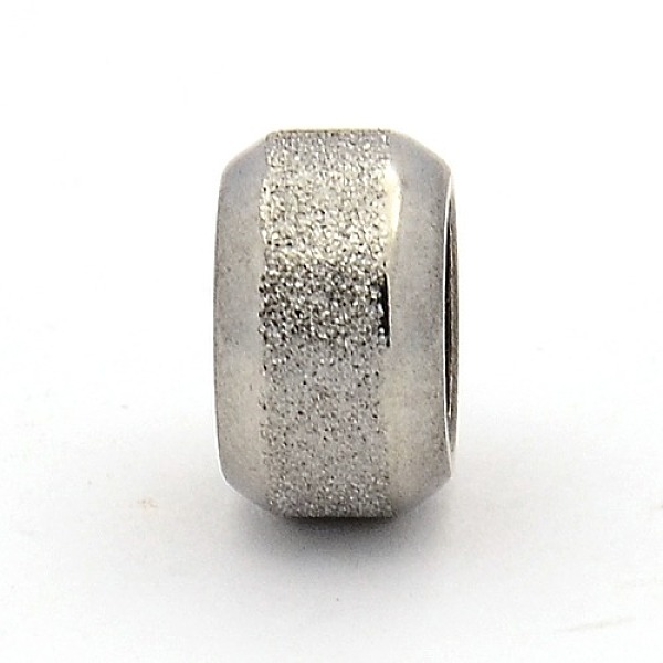 

PandaHall Stainless Steel Textured Beads, Large Hole Rondelle Beads, Stainless Steel Color, 11x6mm, Hole: 6mm Stainless Steel Rondelle