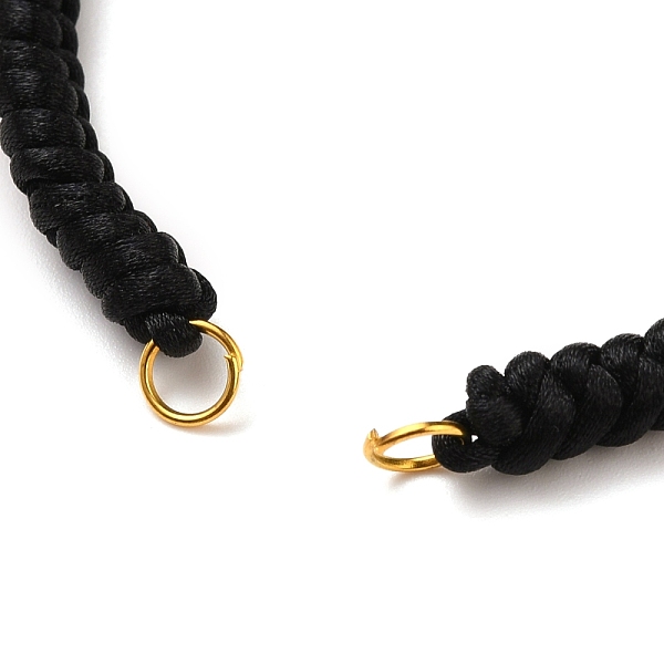 

PandaHall Adjustable Braided Nylon Bracelet Making, with 304 Stainless Steel Open Jump Rings and Round Brass Beads, Golden, Black, Single...