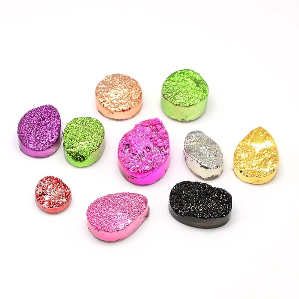 

PandaHall Electroplate Natural Druzy Quartz Crystal Beads, Dyed, Mixed Style, Mixed Color, 10~20x10~15x5~10mm Quartz Crystal Nuggets..., Multicolor