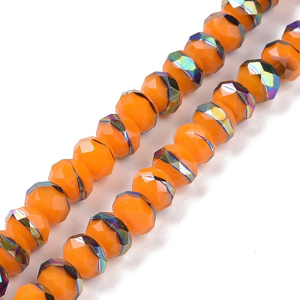

PandaHall Handmade Porcelain Beads Strands, Facted, Rondelle, Half Plated, Dark Orange, 8x6.5mm, Hole: 1.4mm, about 66pcs/strand, 16.77 inch...