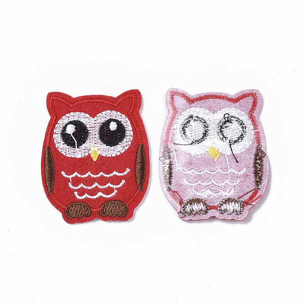 

PandaHall Computerized Embroidery Cloth Iron On/Sew On Patches, Costume Accessories, Appliques, Owl, Mixed Color, 53x42x1.5mm, about 6colors..., Multicolor