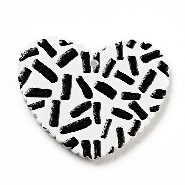 

PandaHall Printed Acrylic Pendants, Heart with Column Pattern, Black, 26x31.5x2mm, Hole: 1.5mm Acrylic Heart Black