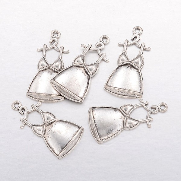 

PandaHall Tibetan Style Alloy Bikini Pendants, Lead Free and Cadmium Free, Antique Silver, 34x17x4mm, Hole: 2mm Alloy Clothes