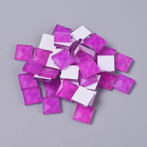 

PandaHall Faceted Glass Cabochons, Mosaic Tiles, for Home Decoration or DIY Crafts, Square, Magenta, 9.5x9.5x3.8mm, about 90pcs/bag Glass..., Pink