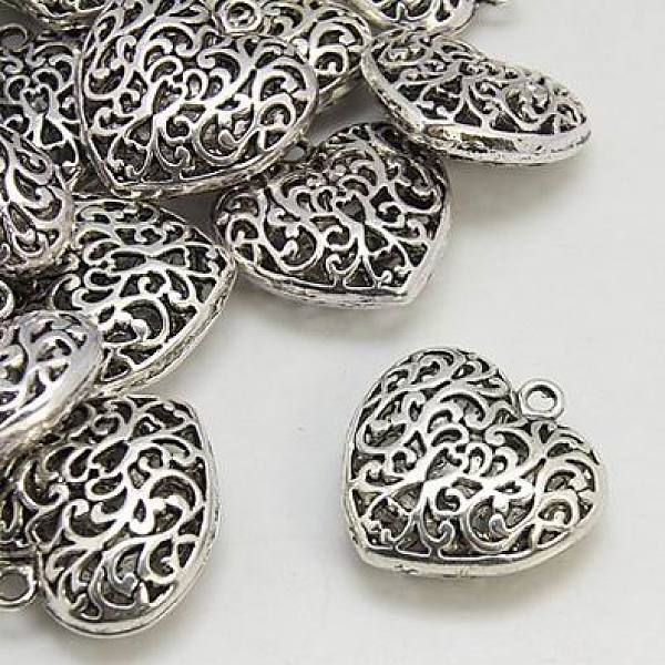 

PandaHall Alloy Pendants, Lead Free & Cadmium Free & Nickel Free, Heart, Antique Silver, Size: about 35mm long, 34.5mm wide, 11mm thick...
