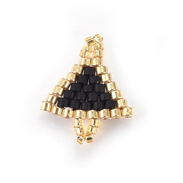 

PandaHall MIYUKI & TOHO Handmade Japanese Seed Beads Links, Loom Pattern, Triangle, Black, 16~17x14~14.5x1.7mm, Hole: 1.5mm Glass Triangle...