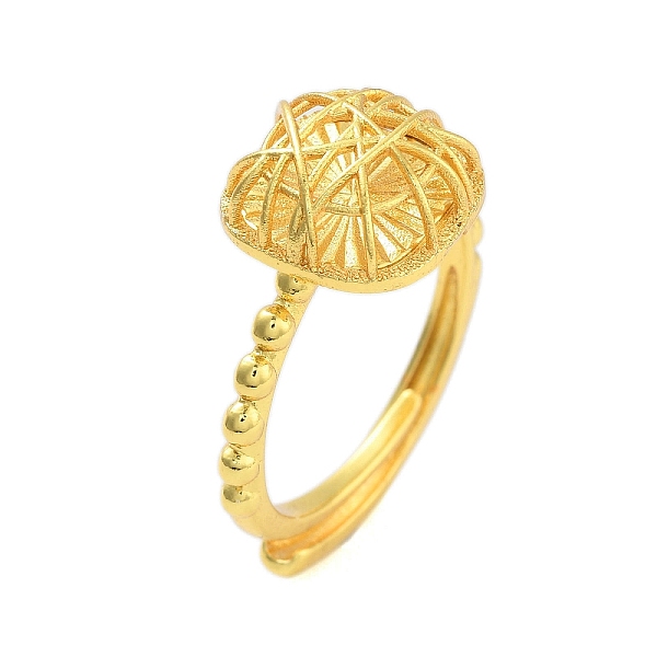 Square Brass Adjustable Rings For Women