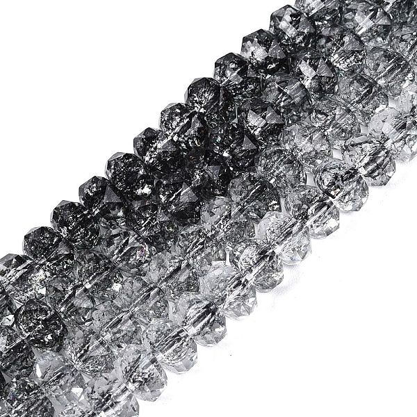 Brins de perles de verre transparentes craquelées
