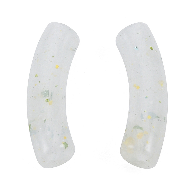 

PandaHall Marbled Stone Style Opaque Acrylic Beads, Curved Tube, White, 31.5x7.5~8mm, Hole: 1.6mm Acrylic Tube White