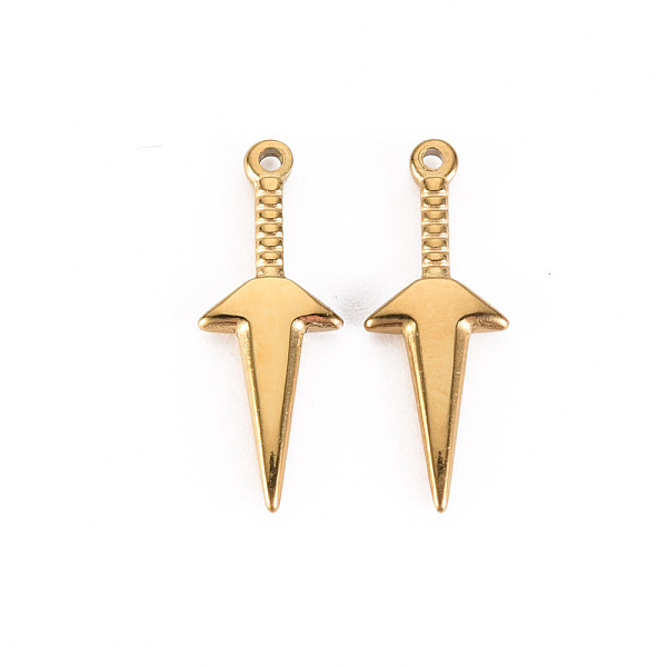 

PandaHall 304 Stainless Steel Pendants, Dagger, Real 14K Gold Plated, 20x7.5x2mm, Hole: 1mm 304 Stainless Steel Tool