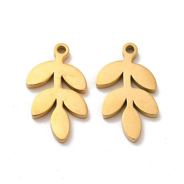 

PandaHall Ion Plating(IP) 304 Stainless Steel Pendants, Leaf Charms, Golden, 16x9x1.4mm, Hole: 1.2mm 304 Stainless Steel Leaf