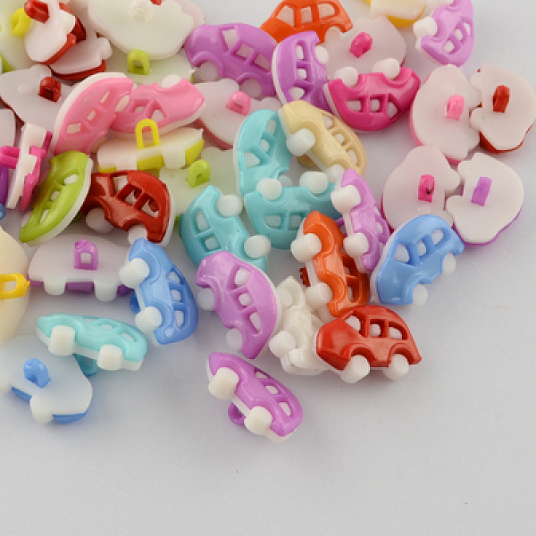 

PandaHall Acrylic Shank Buttons, Plastic Buttons, 1-Hole, Dyed, Car, Mixed Color, 11x17x8mm, Hole: 3x1.5mm Acrylic Vehicle Multicolor