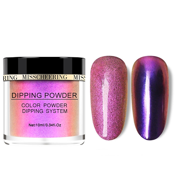 

PandaHall Chameleon Color Change Nail Dipping Powder, Shinning Mirror Effect, Violet, about 10ml/box Metal Others Purple