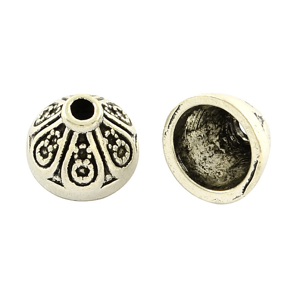 

PandaHall Apetalous Tibetan Style Alloy Bead Caps, Cadmium Free & Lead Free, Antique Silver, 10x7mm, Hole: 2mm Alloy