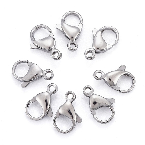 

PandaHall 304 Stainless Steel Lobster Claw Clasps, Parrot Trigger Clasps, Grade A, Size: about 8mm wide, 13mm long, 4mm thick, hole: 1.5mm...