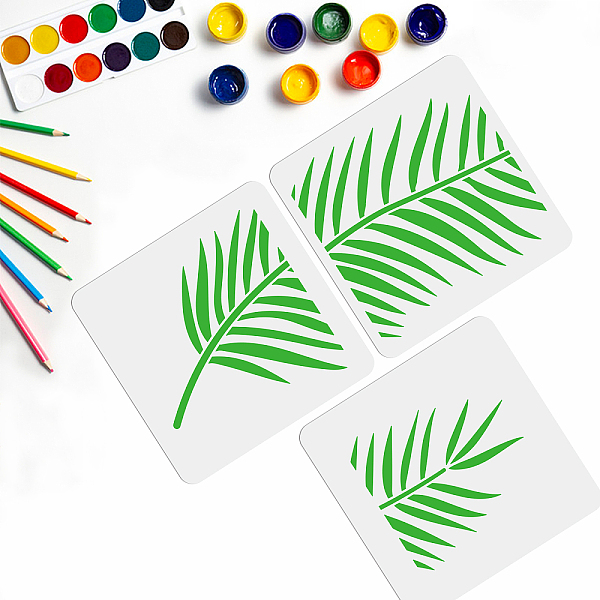 

PandaHall MAYJOYDIY 3pcs Palm Leaf Stencil Leaf Theme Stencils 11.8×11.8 inch Splicing Style Tropical Leaves Stencils Spliced Pattern...