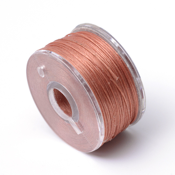 

PandaHall Special Coated Polyester Beading Threads for Seed Beads, Indian Red, 0.1mm, about 50yards/roll Polyester Red