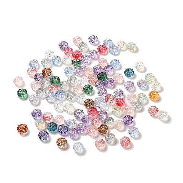 

PandaHall Transparent Glass Beads, Flat Round, Mixed Color, 13.5x8mm, Hole: 1mm Glass Flat Round Multicolor