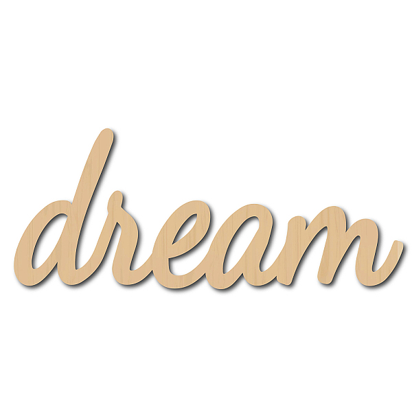 

PandaHall Laser Cut Basswood Wall Sculpture, Torus Wall Art, Home Decor Meditation Symbol, Word Dream, BurlyWood, Word, 25x10.4x0.6cm Wood..., Orange