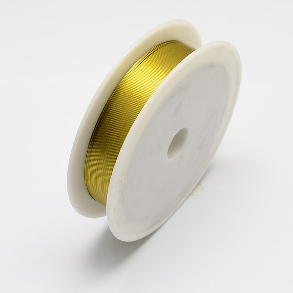 

PandaHall Round Iron Wire, Gold, 28 Gauge, 0.3mm, about 65.61 Feet(20m)/roll, 10 rolls/set Iron Round Gold