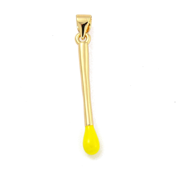 

PandaHall Real 18K Gold Plated Brass Pendants, with Enamel, Stick Charm, Yellow, 29x3.5mm, Hole: 3.5mm Brass+Enamel Stick Yellow