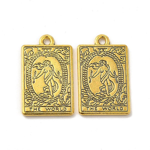 

PandaHall Rack Plating Alloy Pendants, Cadmium Free & Nickel Free & Lead Free, Tarot Charms, The World XXI, 23x14x1.5mm, Hole: 1.8mm Alloy...