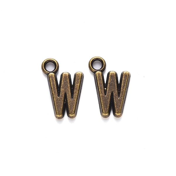 

PandaHall Tibetan Style Alloy Pendants, Cadmium Free & Nickel Free & Lead Free, Letter W, W: 16x11x2mm, Hole: 2mm, about 875pcs/1000g Alloy...