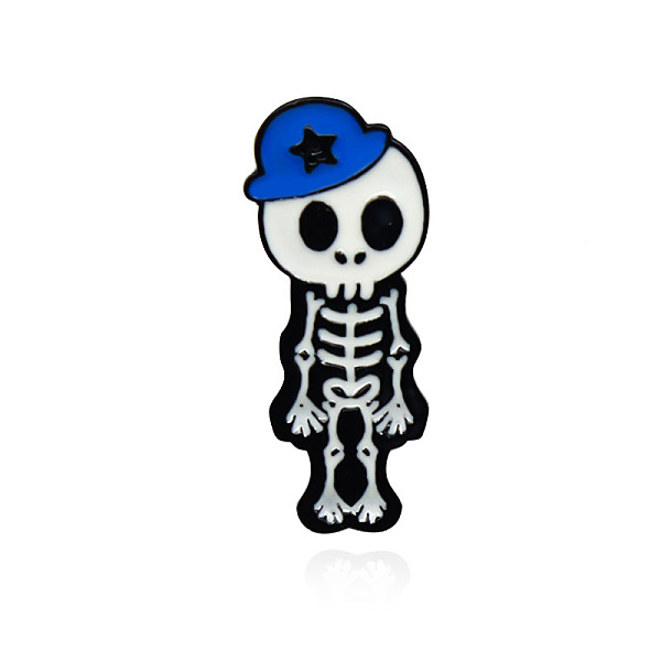 

PandaHall Skeleton Safety Brooch Pin, Alloy Enamel Badge for Suit Shirt Collar, Boy, Skeleton, 30x12mm Alloy+Enamel Skeleton