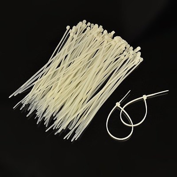 

PandaHall Nylon Cable Ties, Tie Wraps, Zip Ties, White, about 150mm long, 3mm thick, 1000Strands/Bag Nylon White