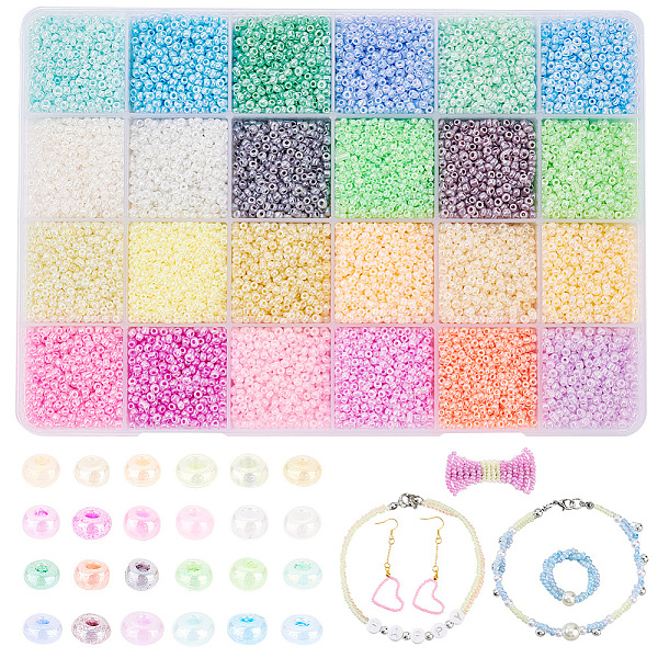 

PandaHall PH 24000pcs 2mm Seed Beads, 24 Cream Colors Glass Seed Beads 12/0 Small Beads Round Pony Bead Mini Spacer Beads Waist Beads for..., Multicolor