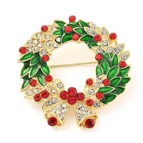 

PandaHall Christmas Theme Golden Zinc Alloy with Rhinestone Brooches, Enamel Pins, Christmas Wreath, 45x42.5x5.5mm Alloy+Enamel Christmas...
