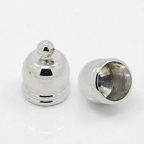 

PandaHall Brass Cord Ends, Platinum Color, about 7mm wide, 10mm long, hole: 1.5mm, 5.5mm inner diameter Brass